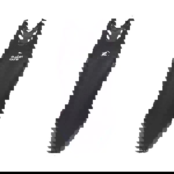 Black Aquafeel Classic Open Back Ladies Swimsuit with mesh back