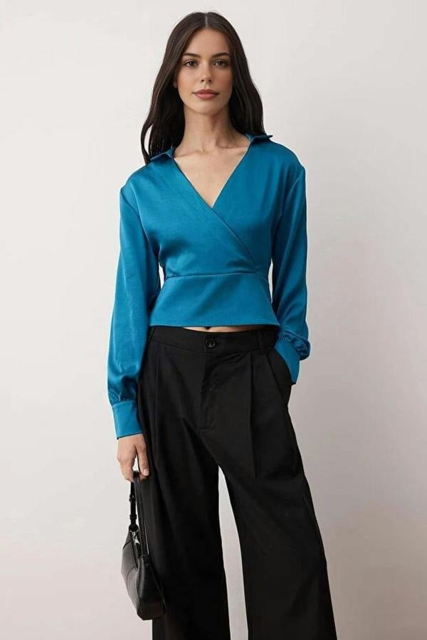 WOVCOR Satin Woven Blouse