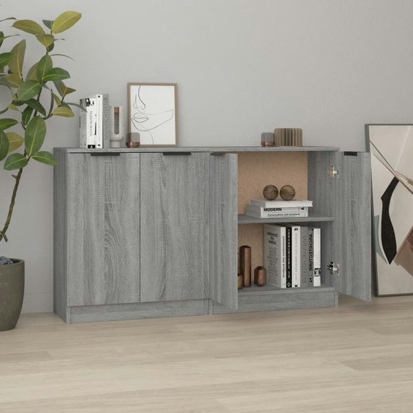 Berkfield Sideboards 2 pcs Grey Sonoma 60x30x70 cm Engineered Wood