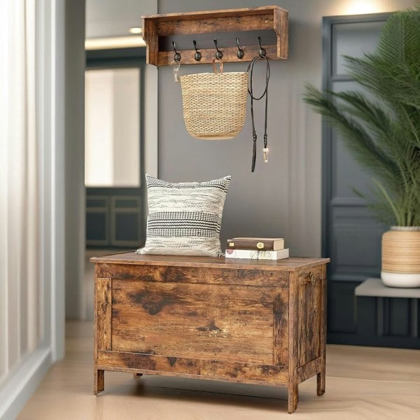 Rafaelo Mobilia Wooden Large Storage Box with Lid