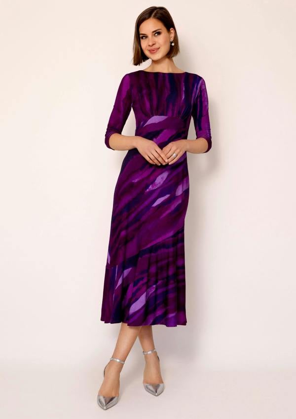 Alie Street London Maxine Asymmetric Dress (Vivid Plum)