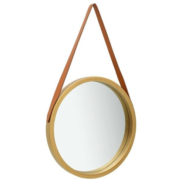 Berkfield Wall Mirror with Strap 50 cm Gold