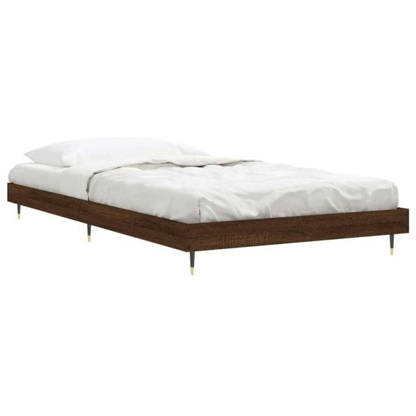 Berkfield Bed Frame Brown Oak 90x200 cm Engineered Wood