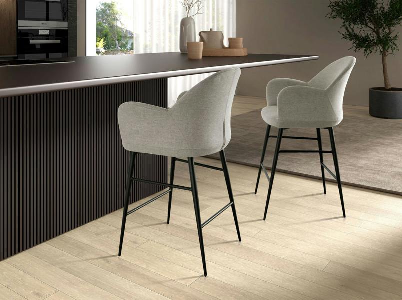 Angel Cerdá Light Grey Fabric Stool 4174