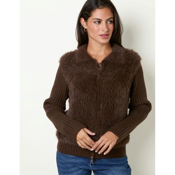Blue Vanilla Fuzzy Knit Cardigan