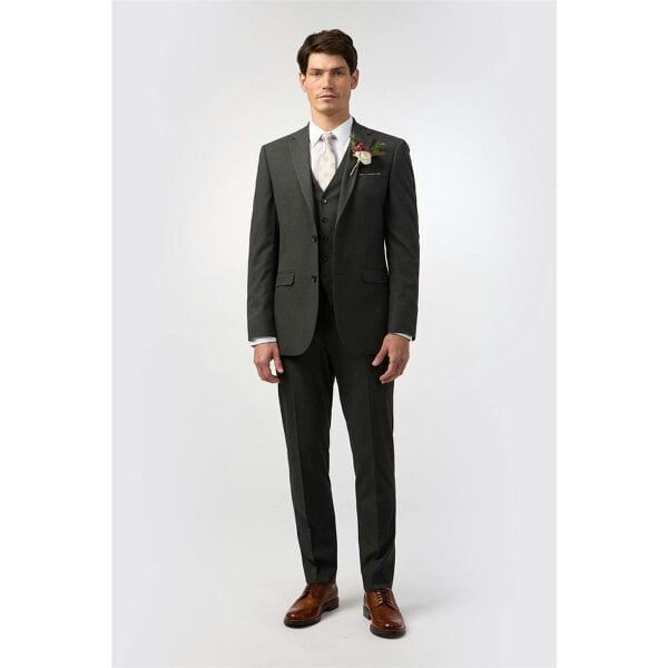 Limehaus Regular Fit Charcoal Stretch Waistcoat