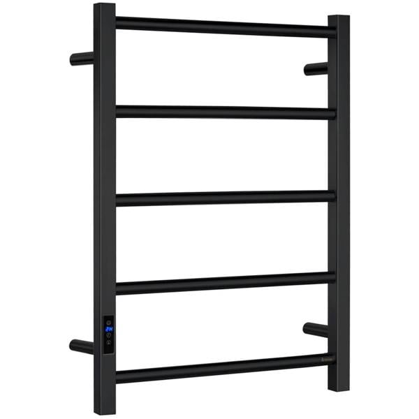 Matt black towel warmer
