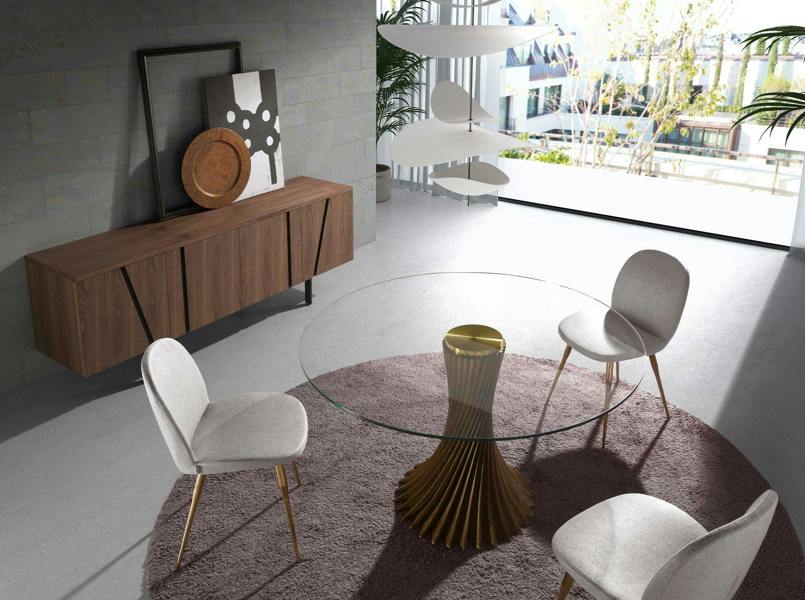 Angel Cerdá Sideboard walnut and black steel 3124