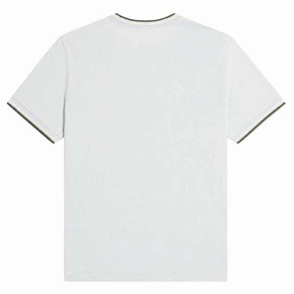 Fred Perry Twin Tipped T-Shirt Dusky Blue/Ecru/Laurel Wreath Green