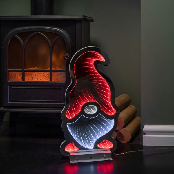 Samuel Alexander 40cm Infinity Light up Christmas Gonk Decoration with Red & White LEDs on Metal Base