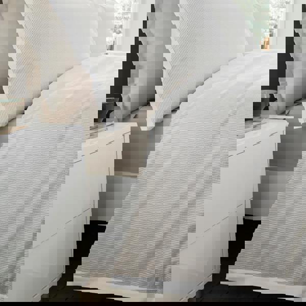 Bianca Seersucker Woven Stripe 180 Thread Count Cotton Duvet Cover Set Natural