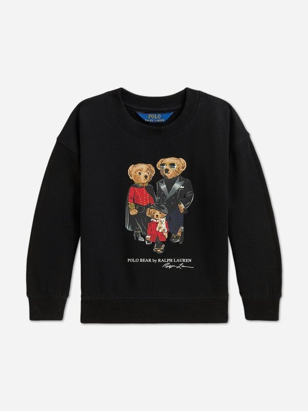 Ralph Lauren Kids Ralph Lauren Girls Polo Bear Family Sweatshirt in Black