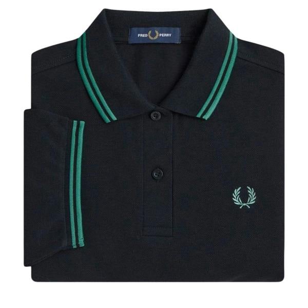 Fred Perry Mens Double Tipped Collar Polo Shirt - Black - 