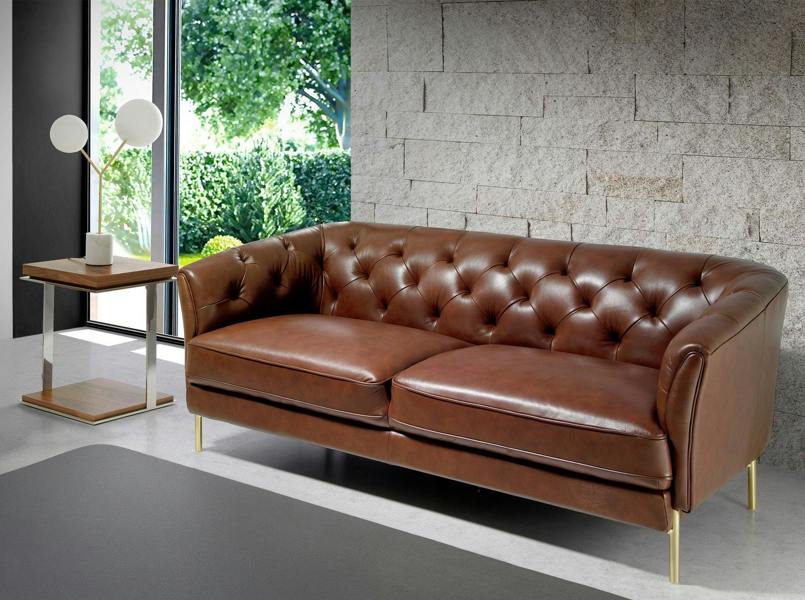 Angel Cerdá Chester sofa in cognac brown leather 6139/6140