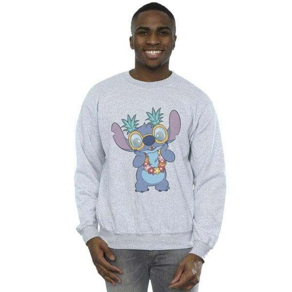 Disney Mens Lilo And Stitch Tropical Fun Sweatshirt - Sports Grey