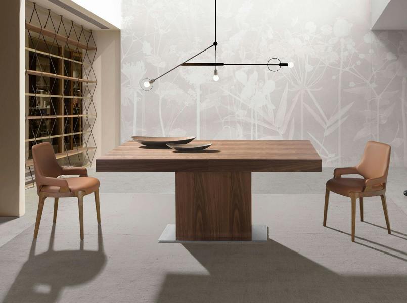 Angel Cerdá Rectangular walnut extending dining table 1015