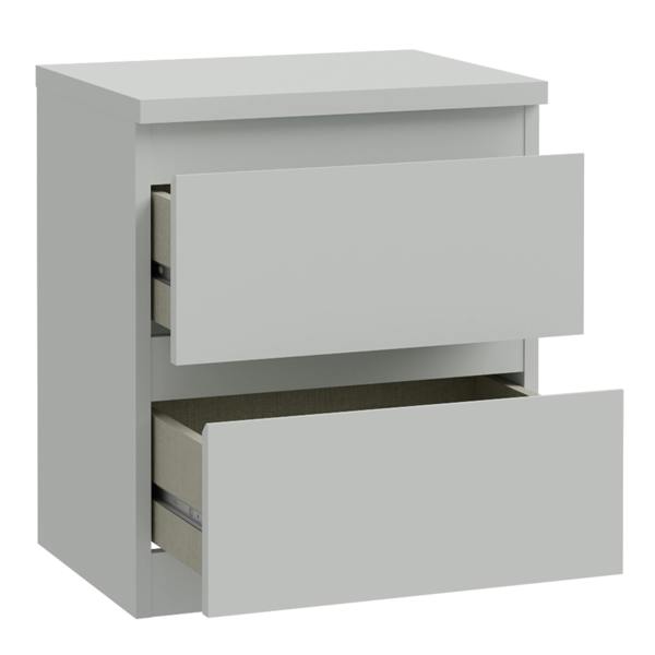 Furniture To Go Edmore 2 Drawer Bedside Table in Light Grey