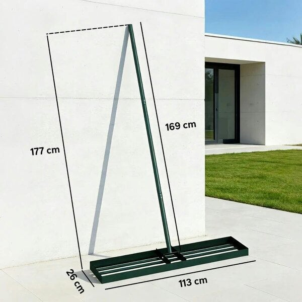 Lawn Levelling Rake, 113 x 26 cm Lawn Leveller Lute with 169 cm Handle for Grass Soil Sand Yard Golf Course