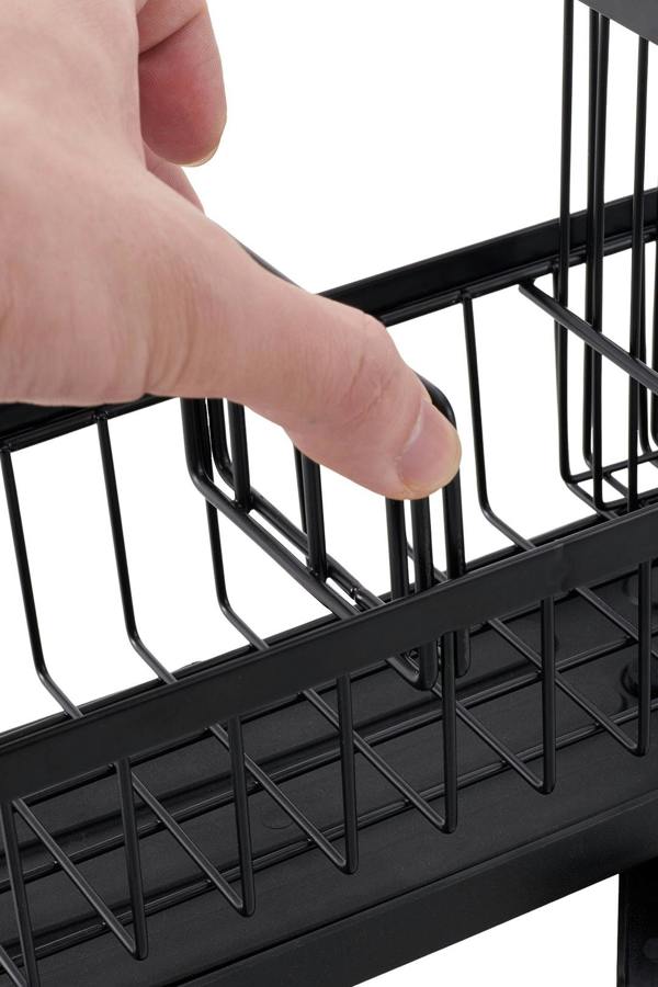 Living and Home Steel Kitchen Sink Caddy Organizer Rack with Drain Tray