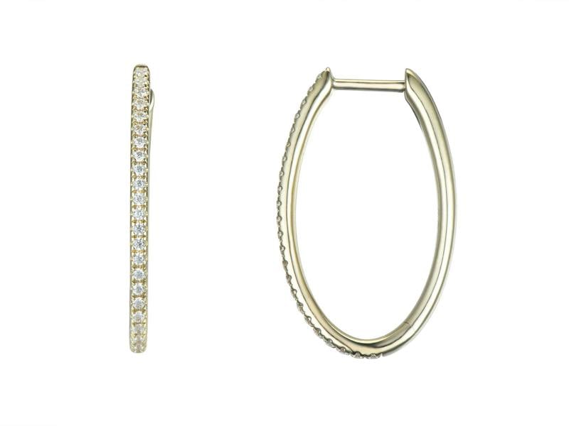 Sarah Layton Diamond Oval Hoop Earrings, 0.28ct - 9ct Yellow Gold - 20.09211.9YEA