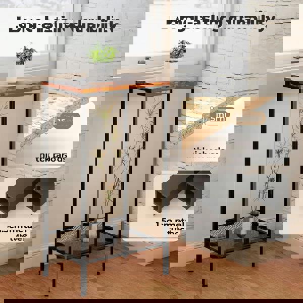 Levede Industrial Side Table Wood 2-Tier Storage Shelf End Table for Living Room