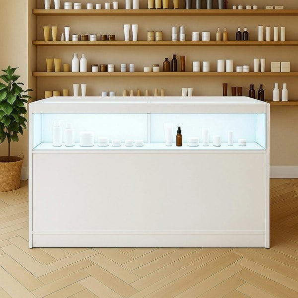 Monstershop LED Retail Shop Counter B1500 - White