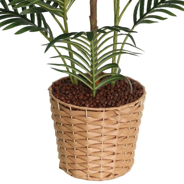 True Products Artificial Mini Palm Tree in Woven Rattan Effect Pot - 85cm