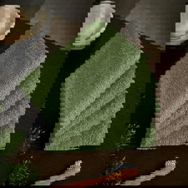 Catherine Lansfield Quick Dry Cotton 4 Pack Face Cloths Sage Green