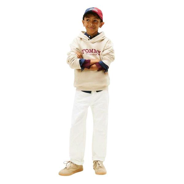Tommy Hilfiger Childrens/Kids Logo Hooded Drawstring Hoodie - Sand - 