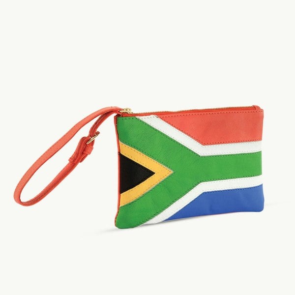Assots London 'S. AFRICAN' Country Flag Designer Leather Wristlet