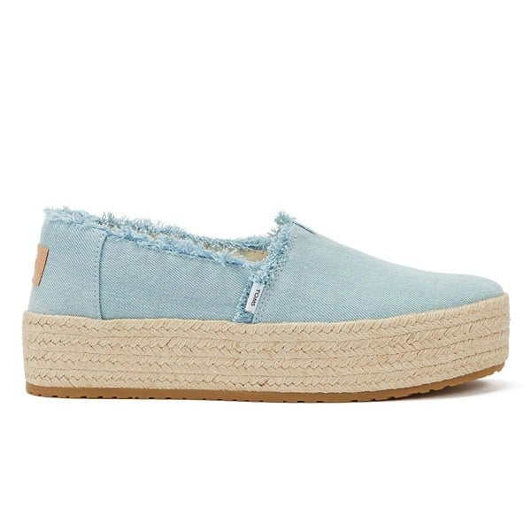 TOMS Washed Denim Valcia Pastel Blue Women's Blue Espadrilles