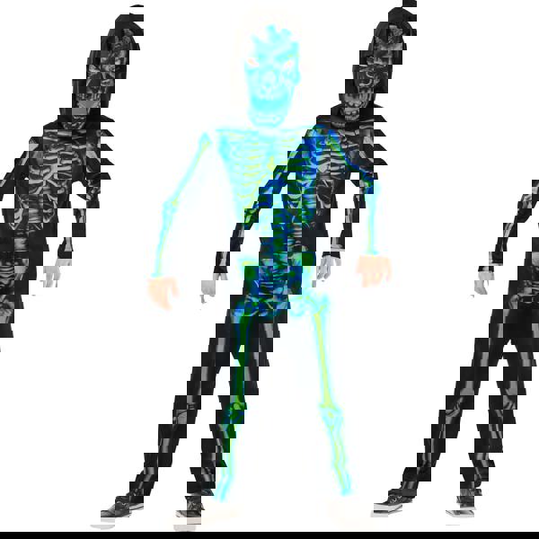 Bristol Novelty Childrens/Kids Skeleton Neon Costume - Black/Green