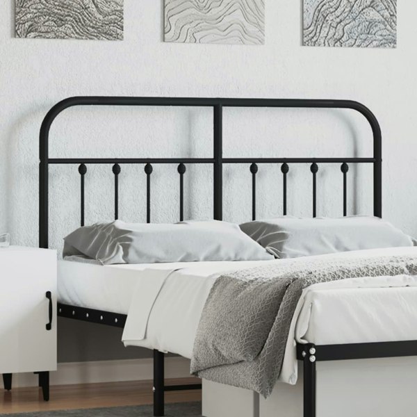 Berkfield Metal Headboard Black 150 cm