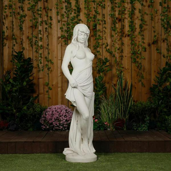 PDA Large Smiling Lady With Robe Garden Statue