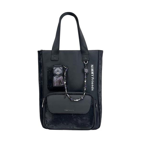 Nimmy Friends Nimmy Magnetic Fashion Series Combo Black Cat Laptop Backpack with Detachable Pouch Black - N-CXMC-STSJDNBZH-03