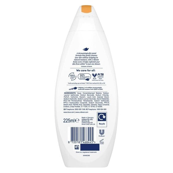 Dove Fruity Nourish Body Wash 0% Sulfate SLES for Softer & Smoother Skin, 225ml