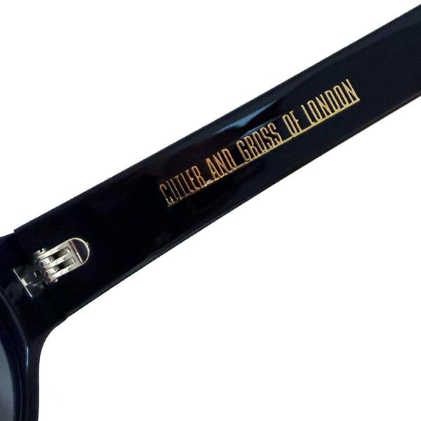 Cutler & Gross 1374 round sunglasses in a translucent navy blue frame