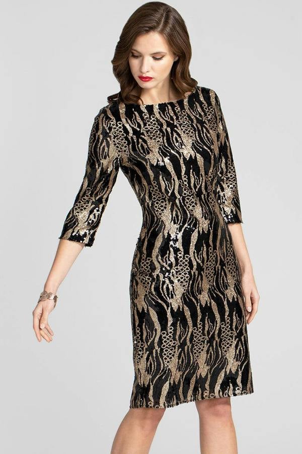 HotSquash Knee-length Sequin Dress with Sleeves
