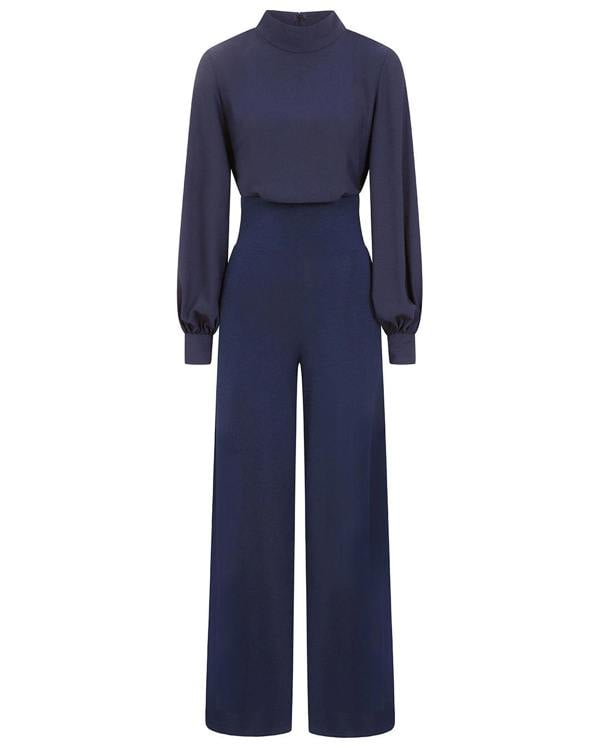 HotSquash Wide Leg Jumpsuit with Blouson Sleeve