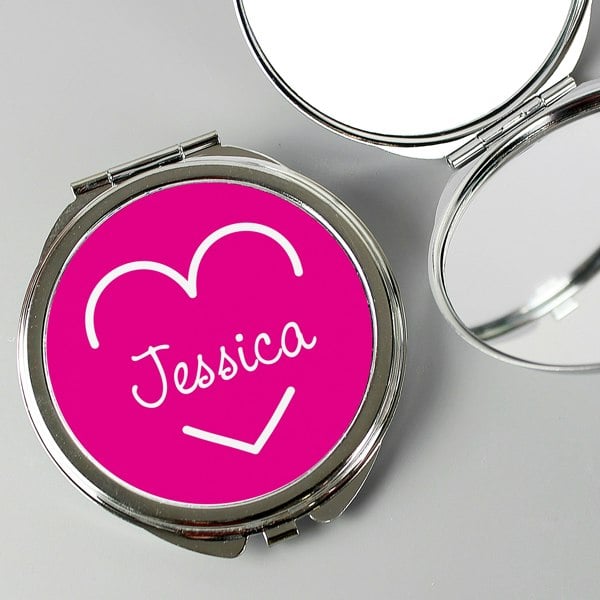 Personalised Memento Company Personalised Pink Name Compact Mirror