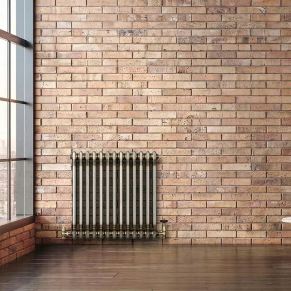 Monstershop Traditional 2 Column Radiator - 600 x 605mm - Raw Metal