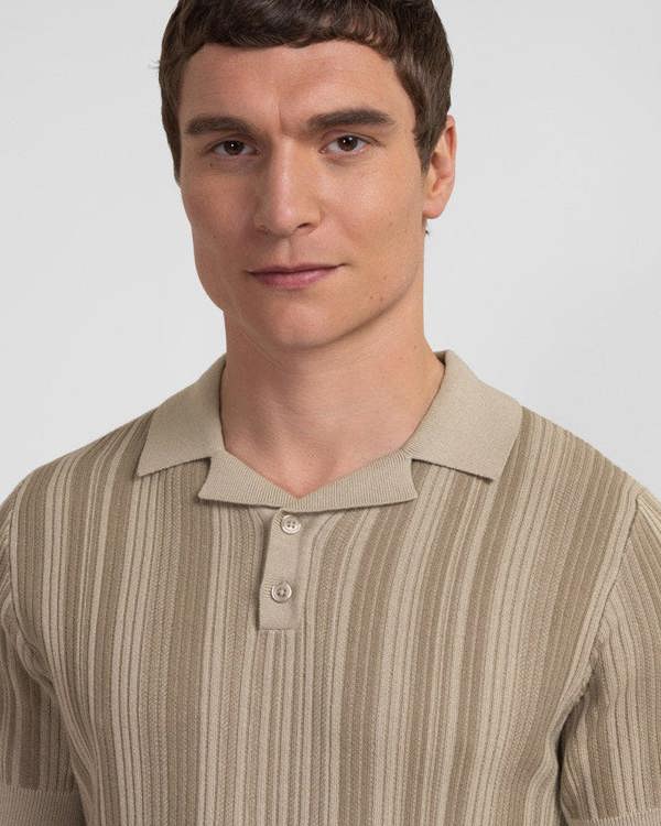 Steel & Jelly Epping - Stripe Knitted Polo Shirt
