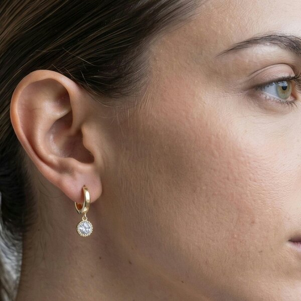 Uchi & Soto Enso Gold Circle Drop Hoop Earrings