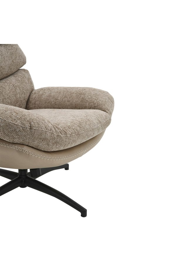 Living and Home Chenille Lounge Chair with Footstool
