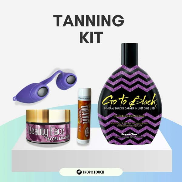 Go To Black Tanning Kit - Go To Black Dark Maximizer, Goggles, Lip Balm & Face Pot Bundle