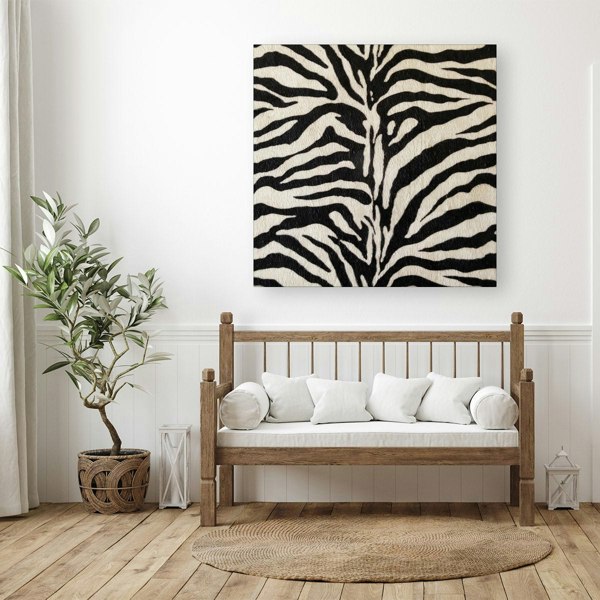 Warren Reed White Tiger Print Canvas