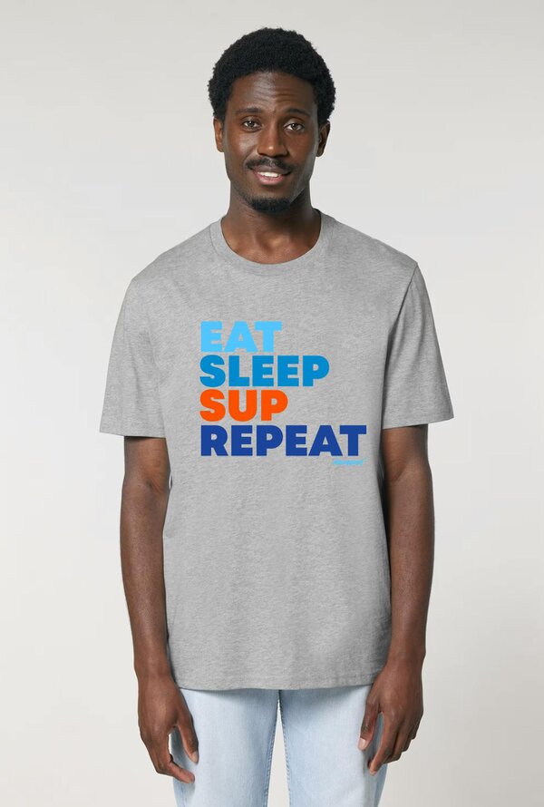 Aquaplanet Organic Cotton Eat, Sleep SUP Repeat T-Shirt - Grey
