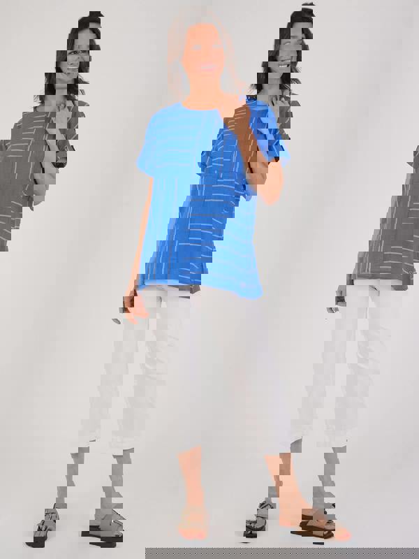 VIZ-A-VIZ Striped Cut And Sew Tunic