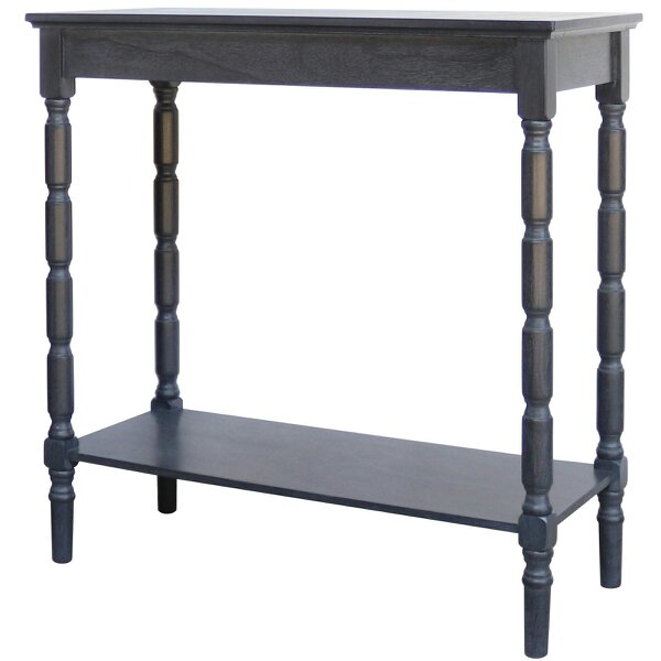 Wyld Haus Ploumanach  Black Wooden Console Bottom Shelf