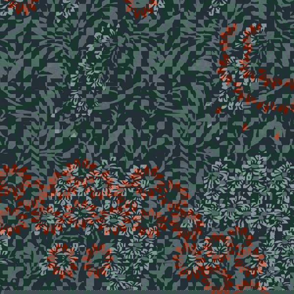 William Morris At Home Michaelmas Daisy Wallpaper | Midnight